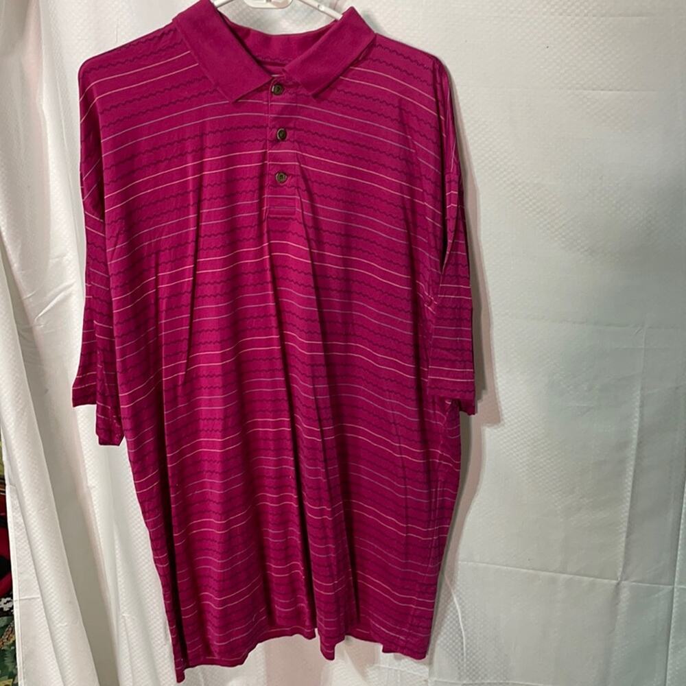Lone cypress hot pink L mercerized 💯 cotton polo style golf shirt worn once euc